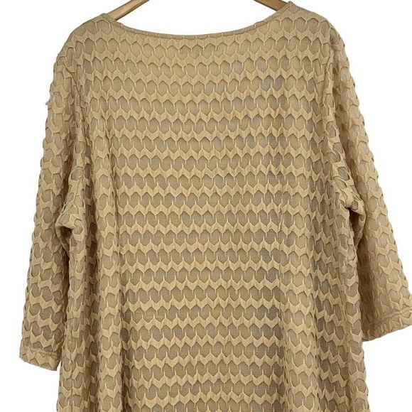 Sharagano Plus Size 24W Cafe Textured Zig Zag Belted Dress EUC $118 2458 Crochet - Picture 8 of 14